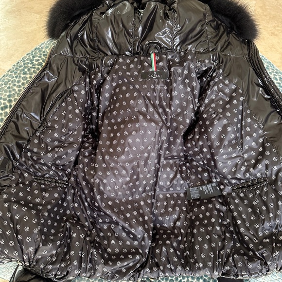 GORSKI Shiny Black Puffer Coat with Fur Trim - Picture 10 of 15